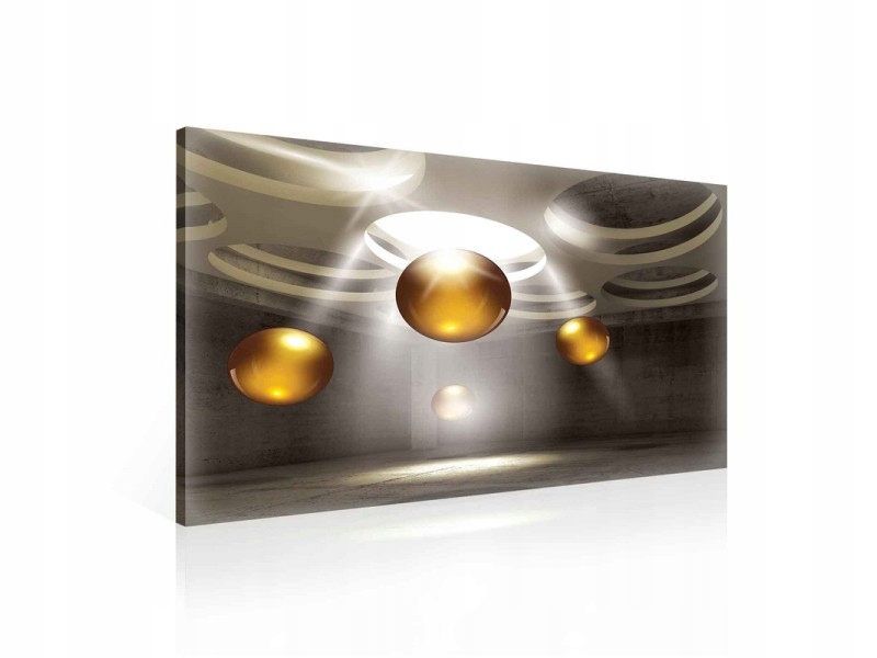 Obraz 100x75 Abstrakce futurismus 3D zlaté sféry světlo stín vesmír