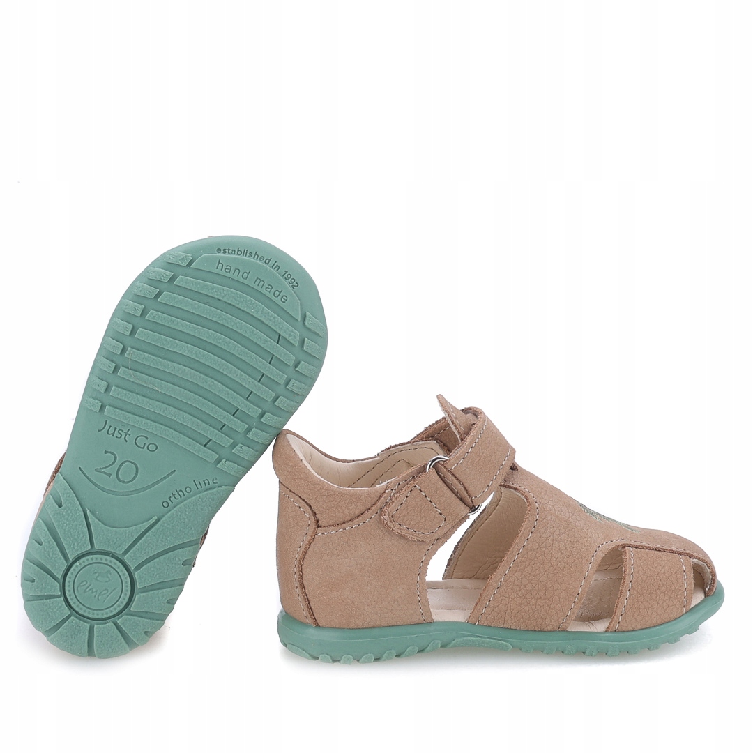 EMEL ES2199C-3 SANDAŁY DZIECIĘCE NA LATO SKÓRZANE RZEP BEŻOWE ŻÓŁWIK R 25 Marka Emel