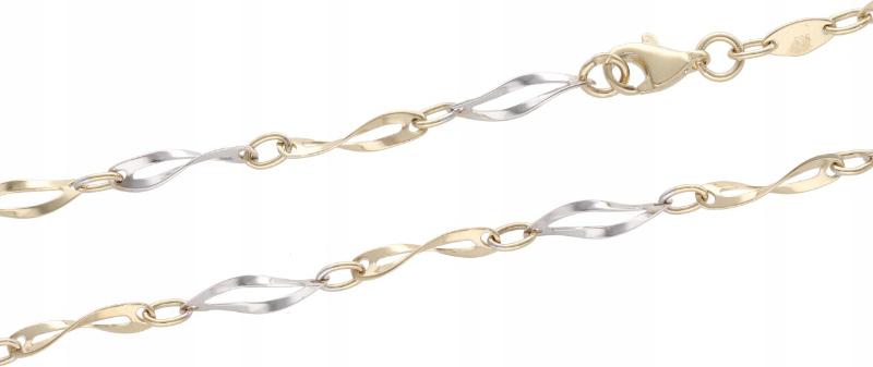 Zlatý náhrdelník 585, ovál, dvoubarevné, má dárek, módní dámský vzor 14k