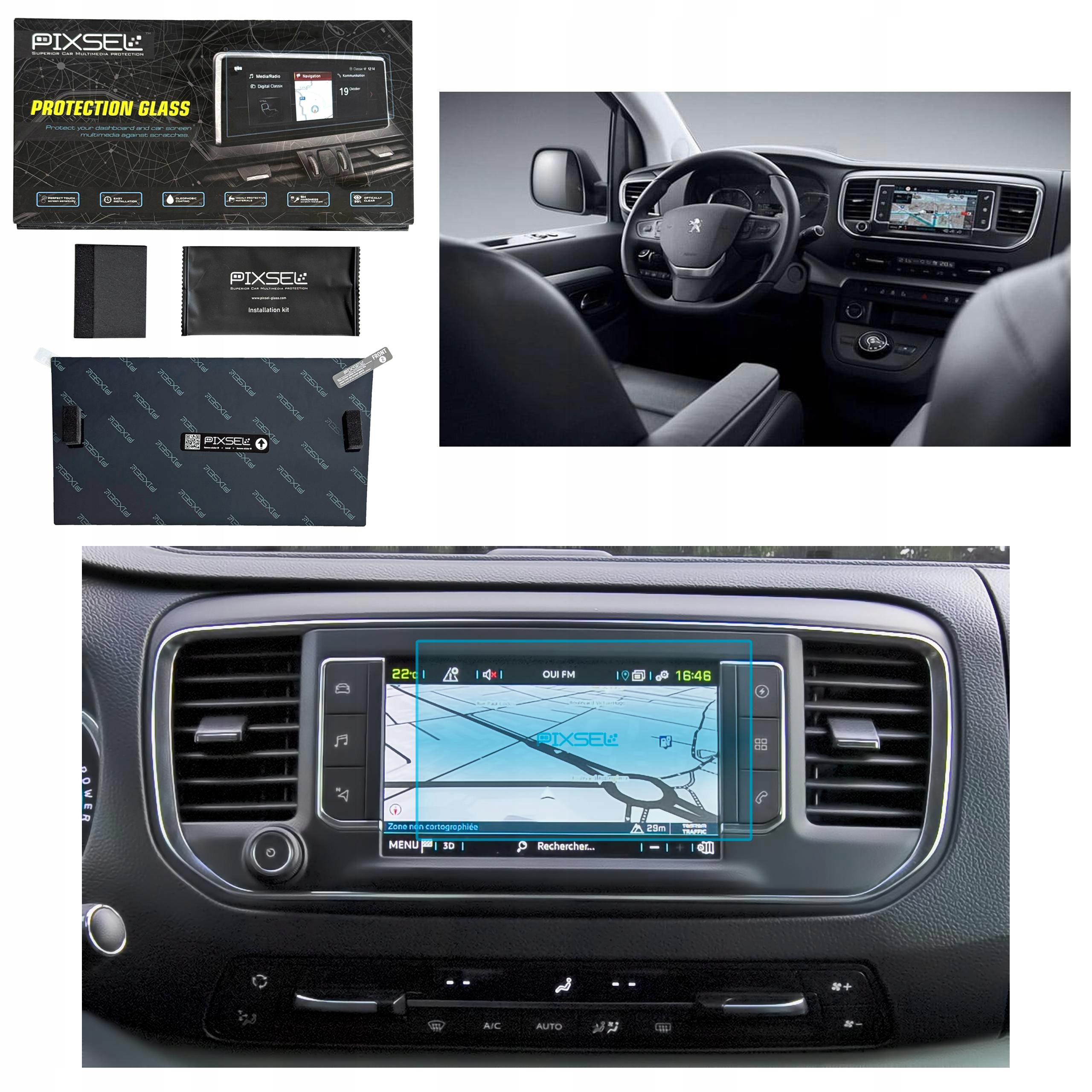 Antyodciskowe Matowe Szkło Ochronne Peugeot TRAVELLER-6.9“ 2017-2024