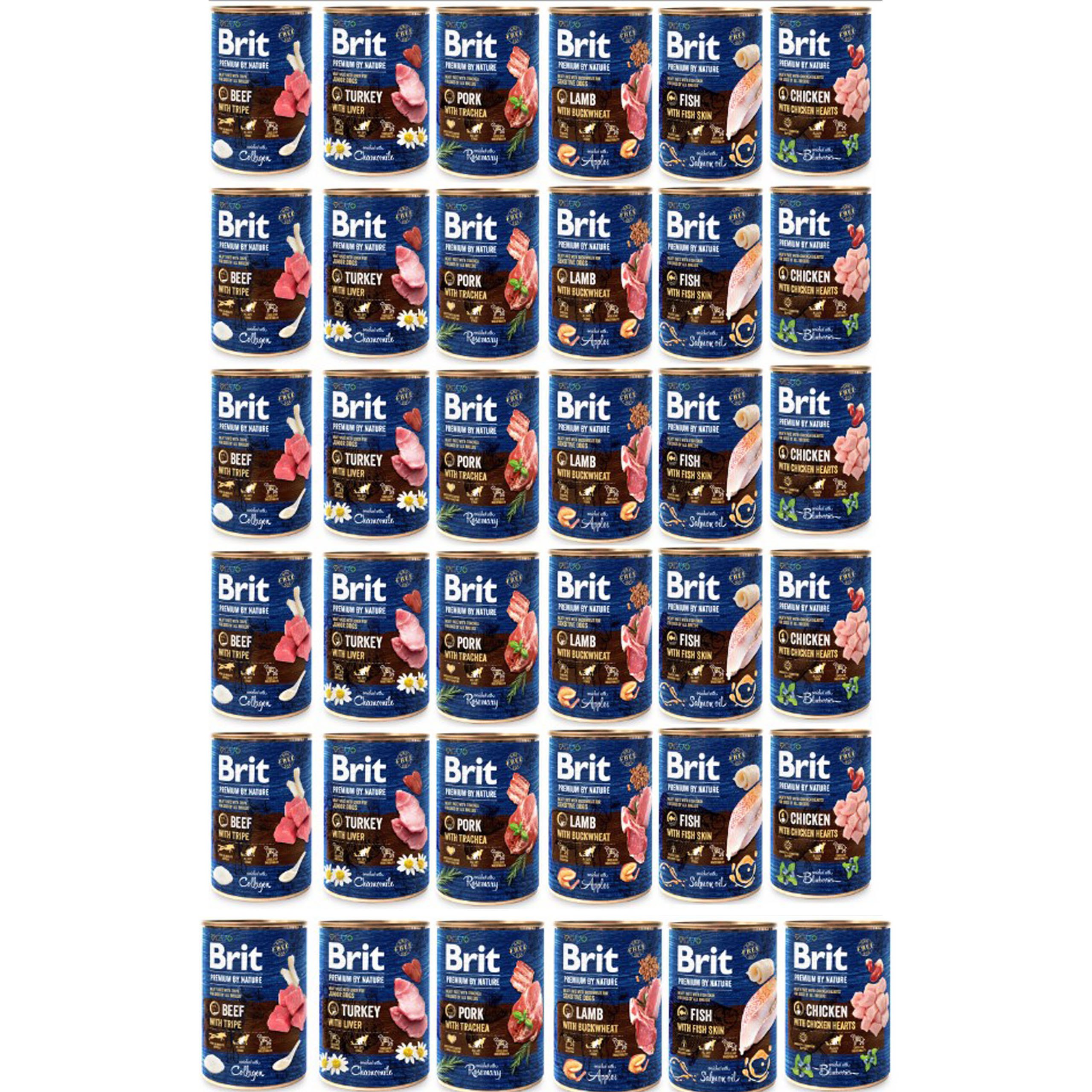 Brit Premium By Nature mokra karma dla psa mix smaków 36x400g bezzbożowa