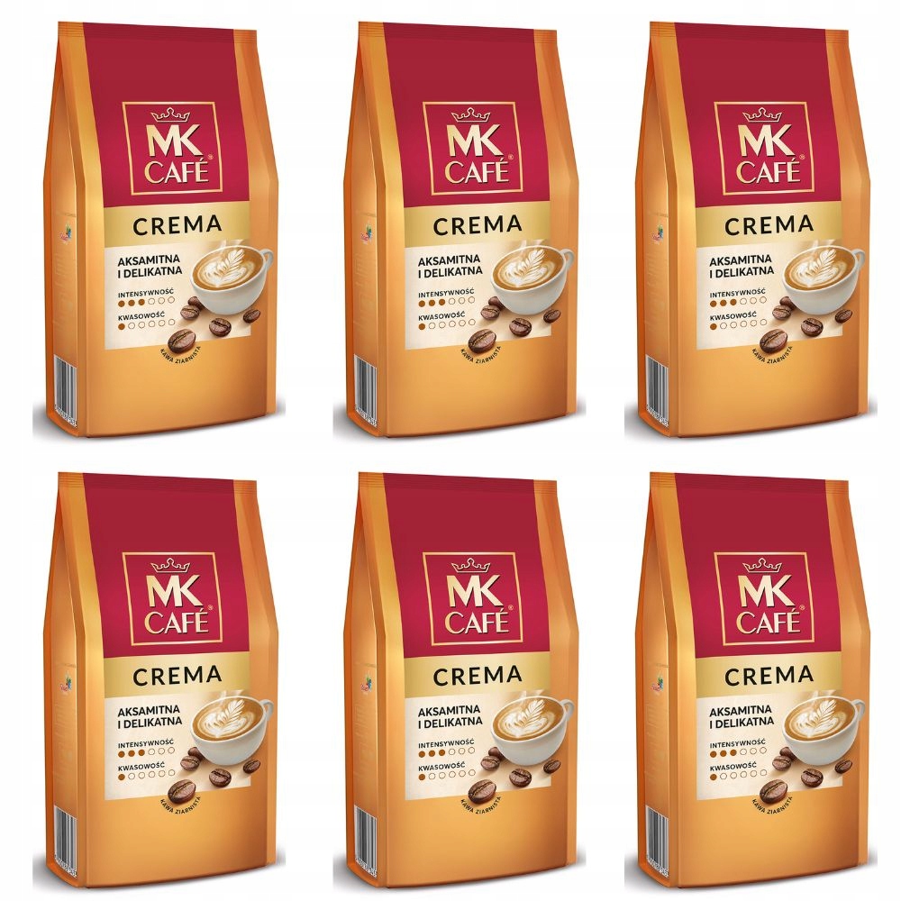Levně Káva zrnková Mk Cafe Crema káva arabica robusta sada káv 6 kg
