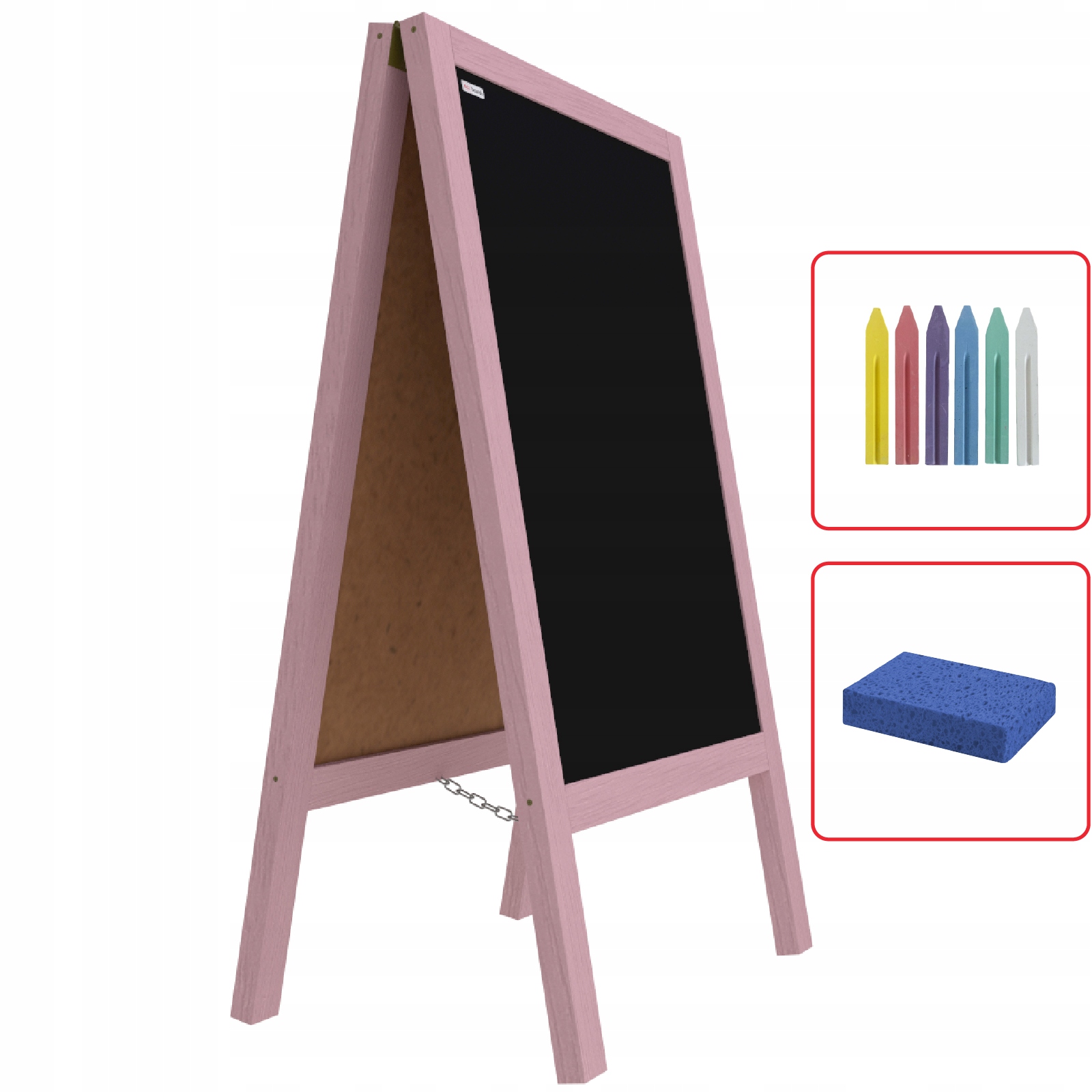

Potykacz kredowy Różowy 118x61cm tablica kredowa