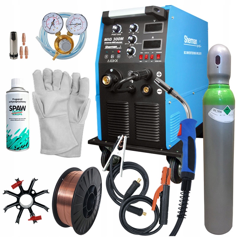 Migomat сварочный аппарат 300A Sherman MIG MAG MMA комплект