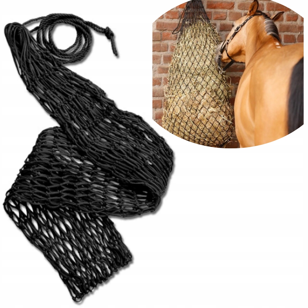 Siatka na siano dla konia duża czarna Waldhausen 140 x 80 cm