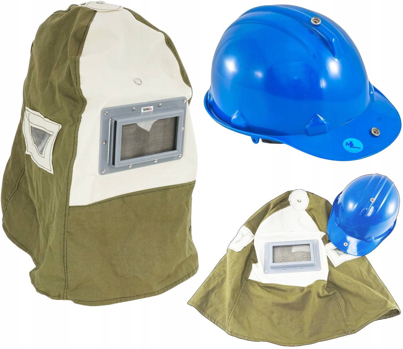 Maska ochronna do piaskowania piaskarki z kaskiem chełm kask Verke