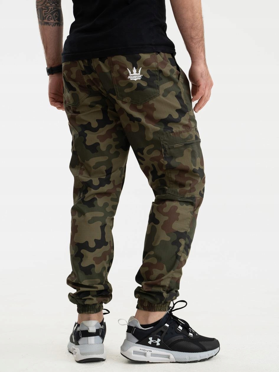 SPODNIE BOJÓWKI JOGGER MATERIAŁOWE Jigga Wear Cargo Ripstop CAMO MORO M