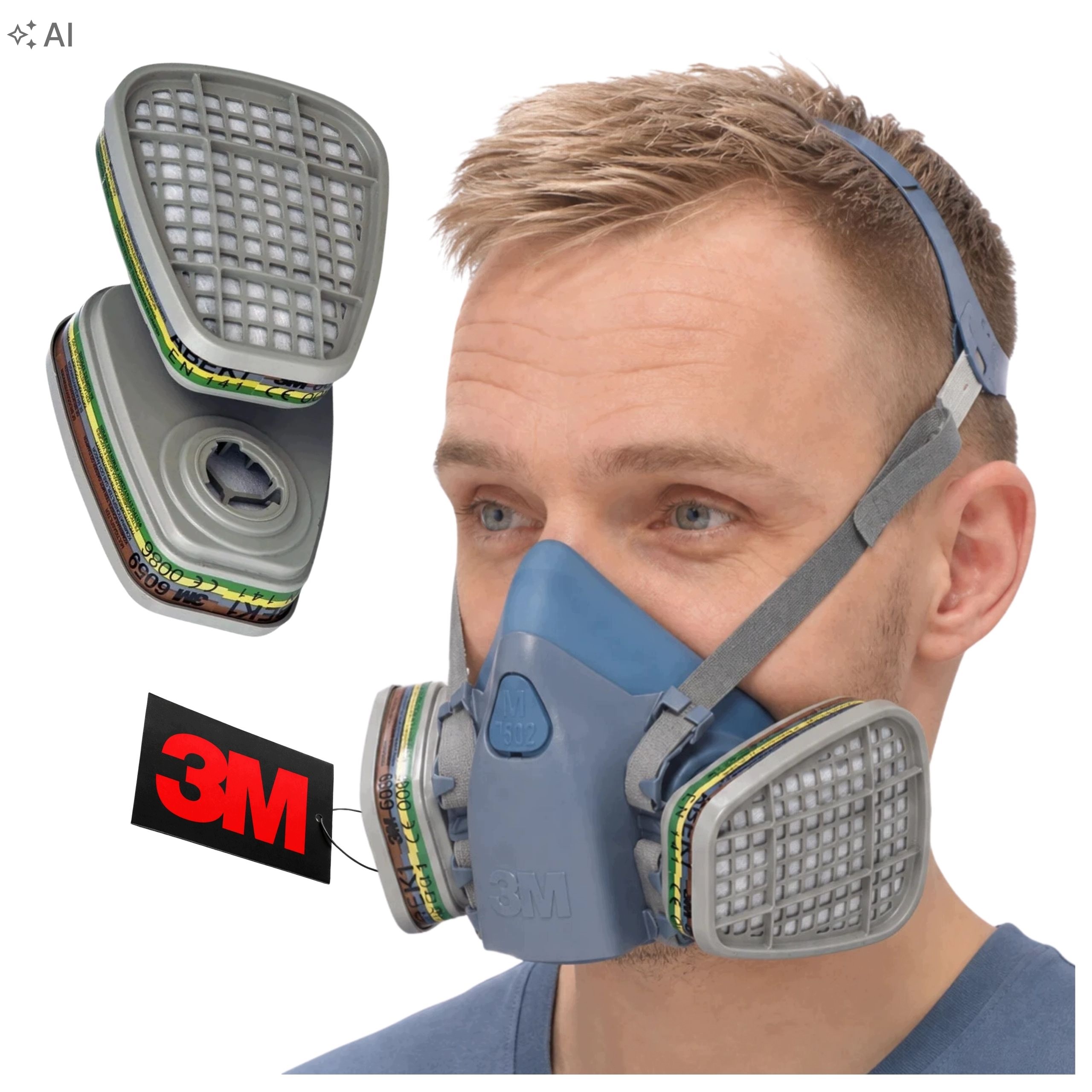 Ochranná polomaska 3M 7500 s filtry 6059 ABEK1 komplet sada M