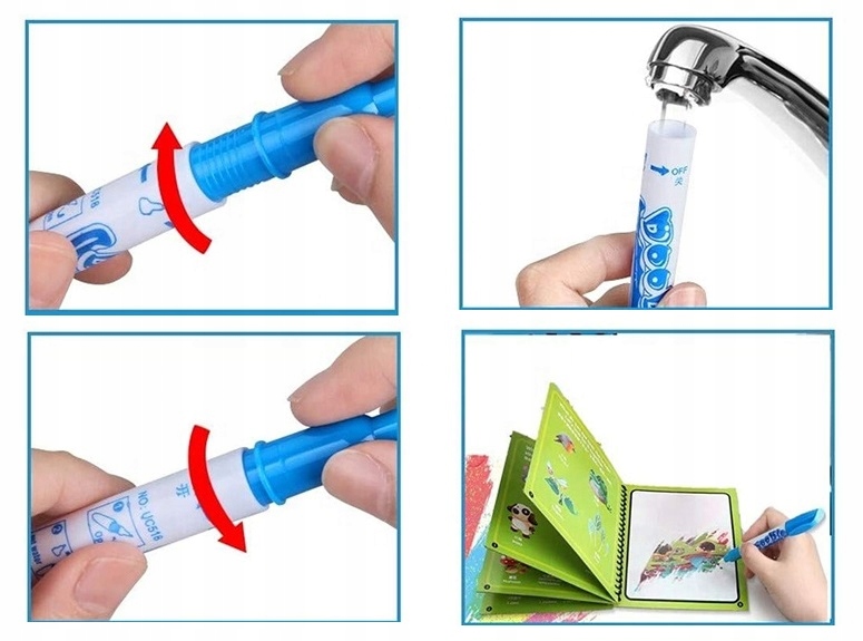 MAGICZNA WIELORAZOWA KOLOROWANKA WODNA + PISAK Marka Nelino