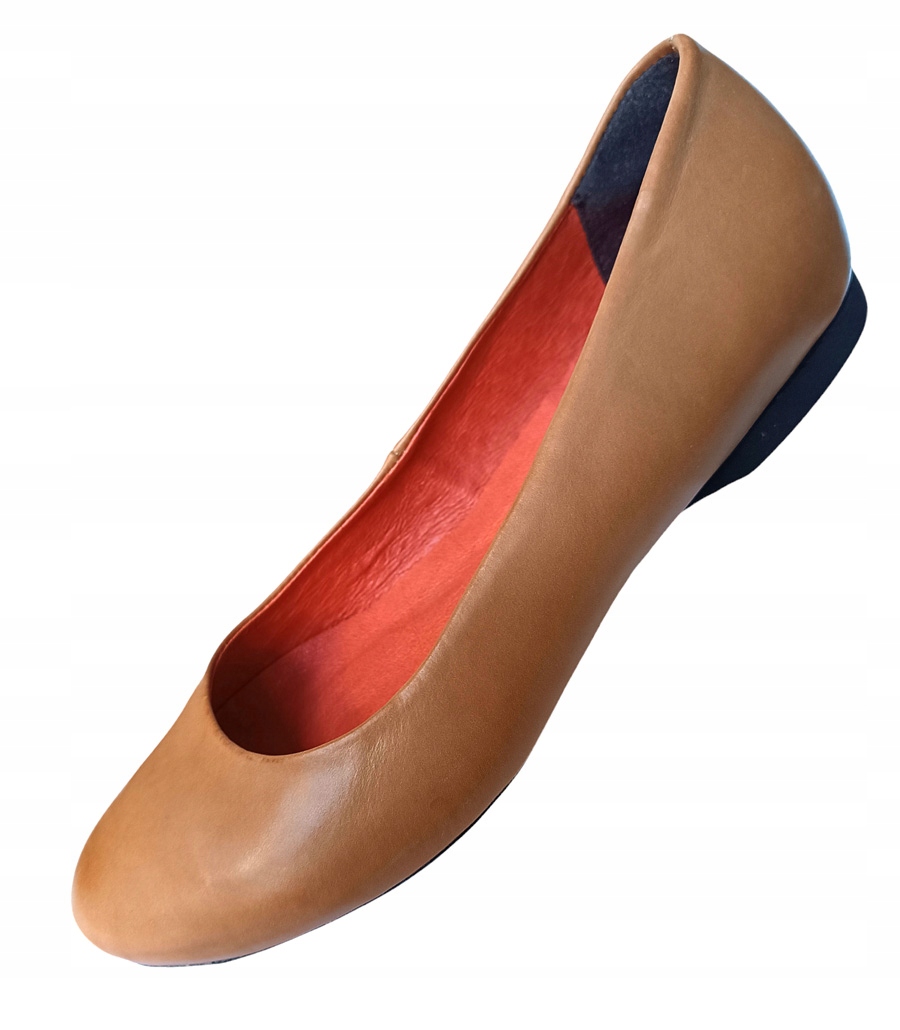 Výprodej Kožené baleríny Luciano přírodní kůže hnědé polobotky 36