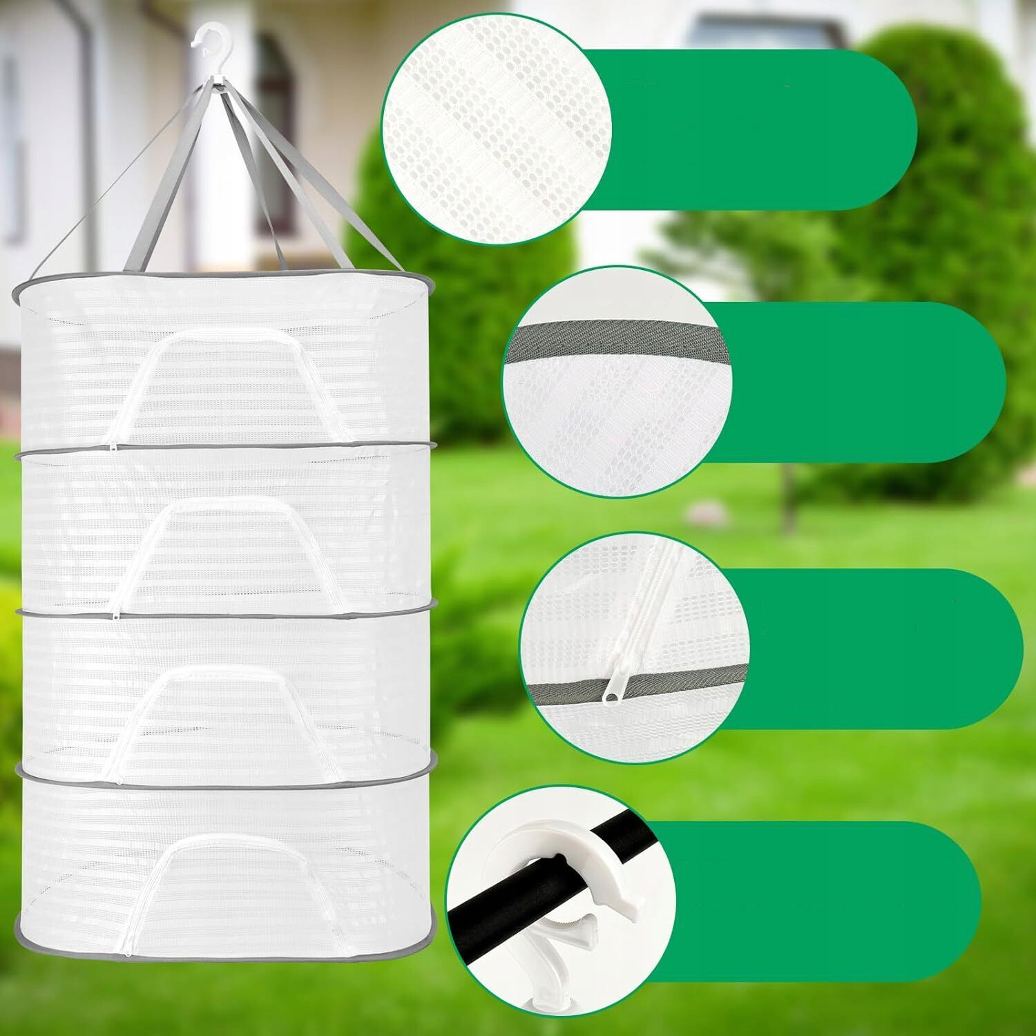 4-WARSTWOWA WISZĄCA SIATKA DO SUSZENIA ZIÓŁ, SKŁADANA DO SUSZENIA WISZĄCEGO EAN (GTIN) 6951000620726