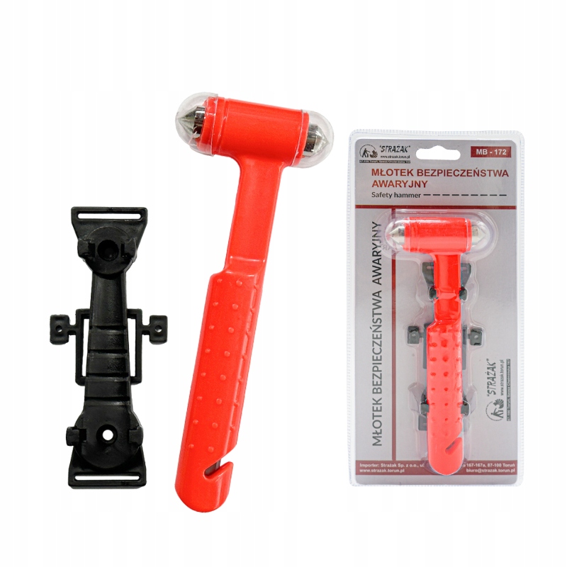 MŁOTEK BEZPIECZEŃSTWA DO SZYB SZYBY NÓŻ DO PRZECINANIA PASÓW W AUCIE