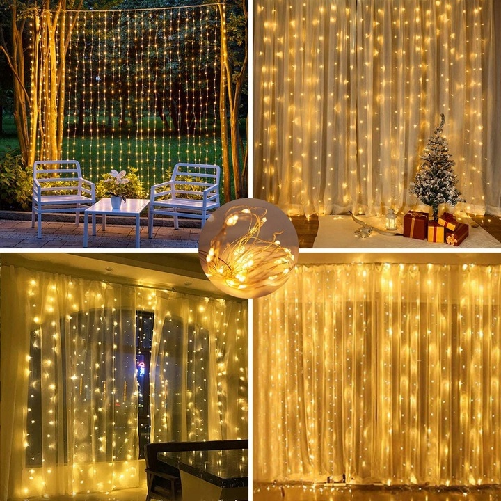 KURTYNA SOPLE 300 LED DRUCIK 3X3 BIAŁY CIEPŁY 300L Marka Malatec