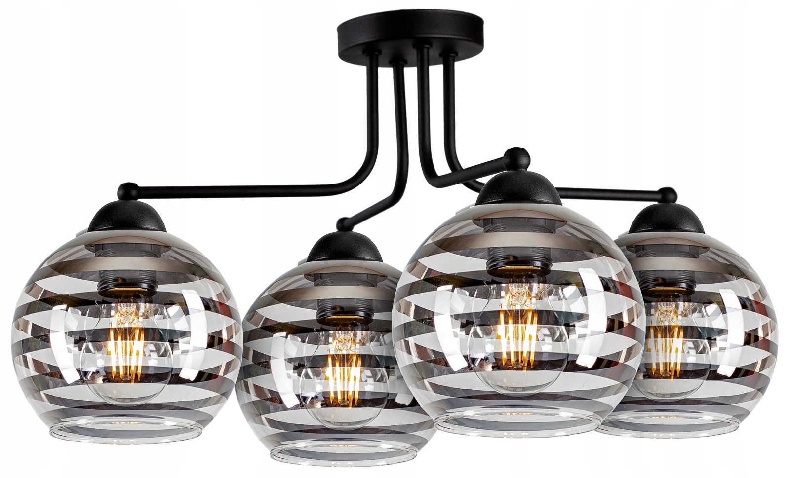 

Szklana Lampa Sufitowa Żyrandol Plafon Edison Led