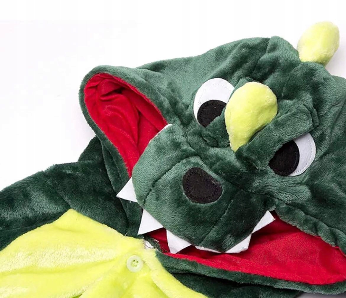 DINOZAUR PIŻAMA KIGURUMI DINO SMOK DZIECIĘCA DRES ONESIE 170-176 Płeć chłopcy dziewczynki