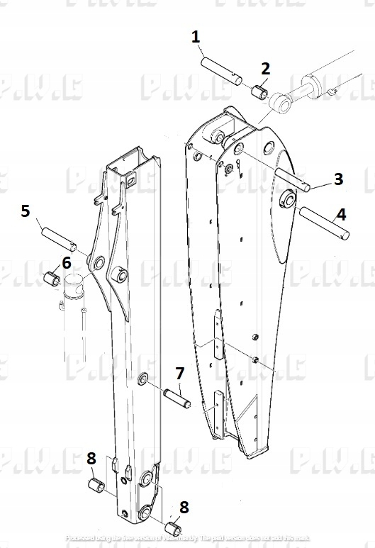 SWORZNIE TULEJE ŁYŻKA KOMATSU WB91 WB93 WB95 WB97 R5/S5 Producent części inny
