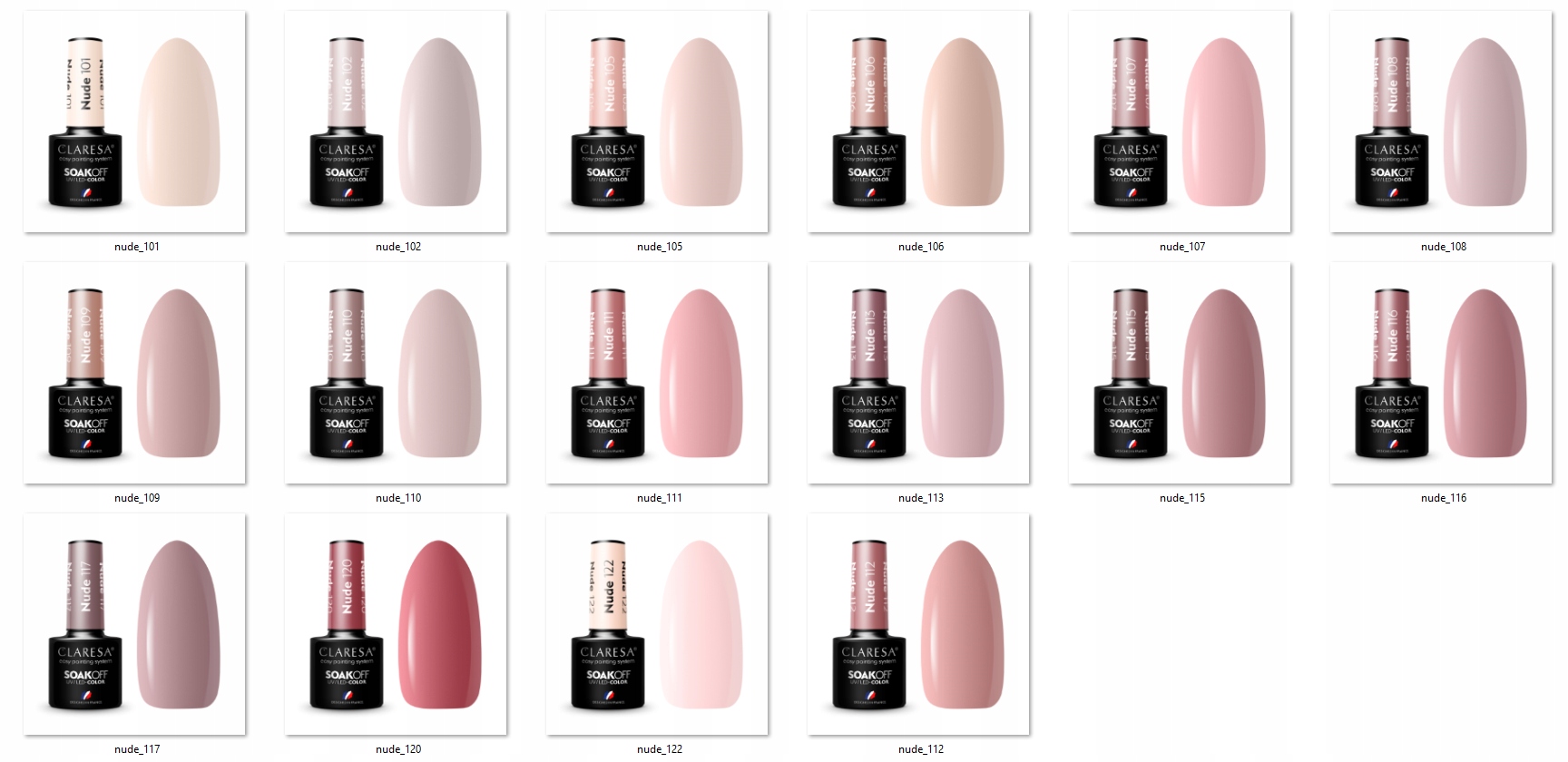 106 Nude UV Nagellack 5 ml Claresa — 12