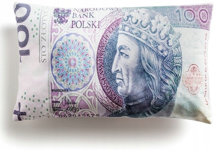 

Poduszka Stówka 100 złotych Pln Banknot Pieniądz