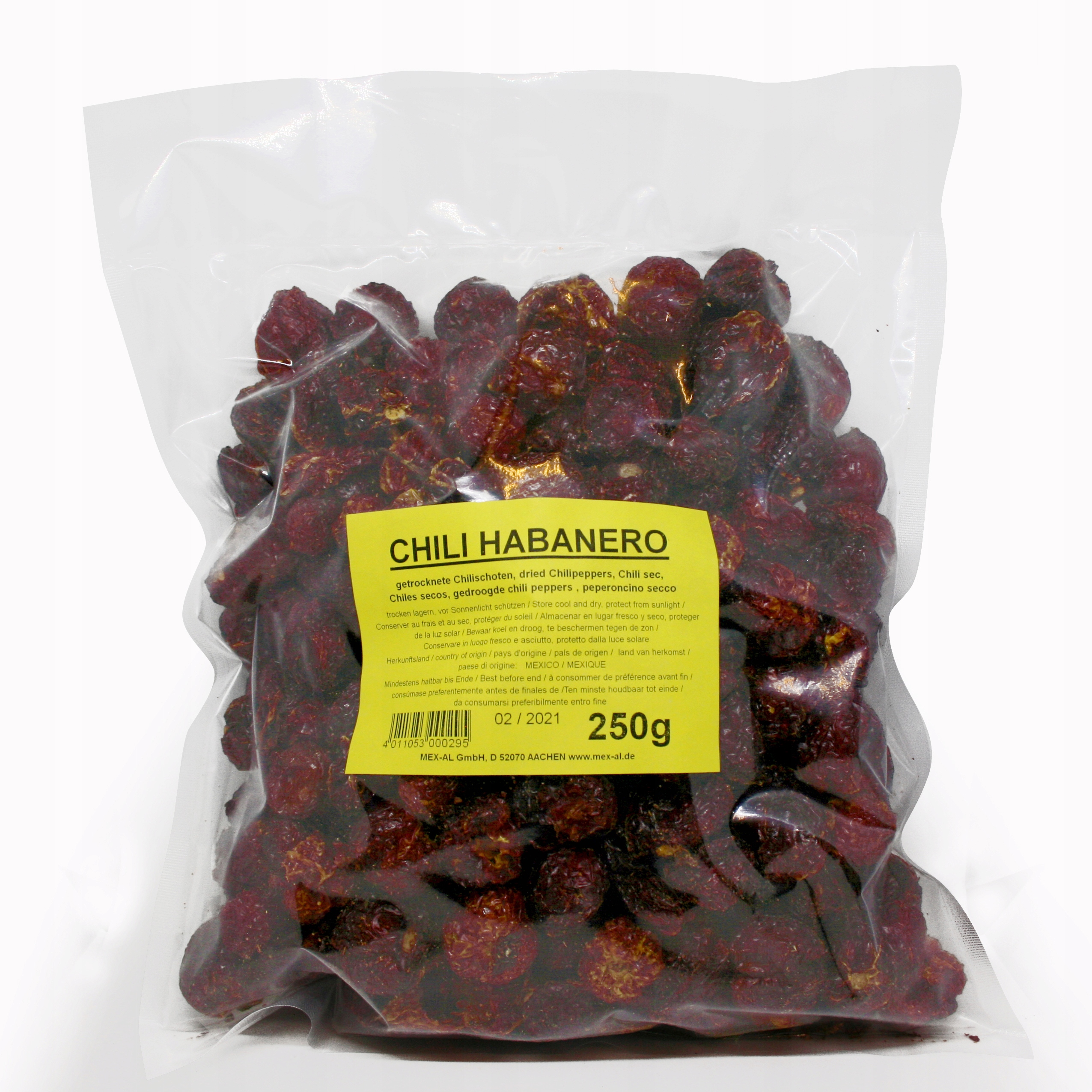 Sušené celé Habanero papričky 250g
