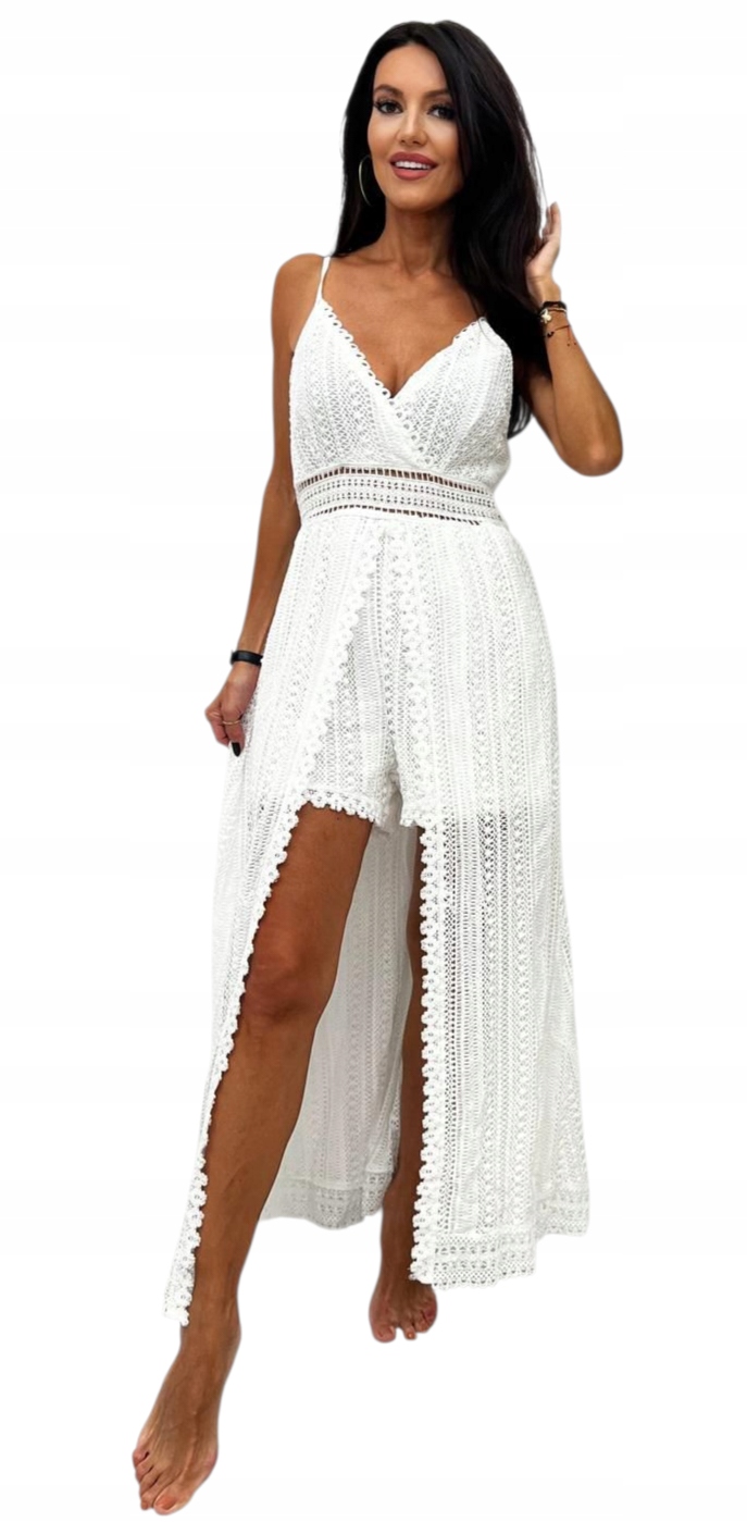 Letní Krajková Šaty V Kombinéze Ve Stylu Boho vel. S M bílá
