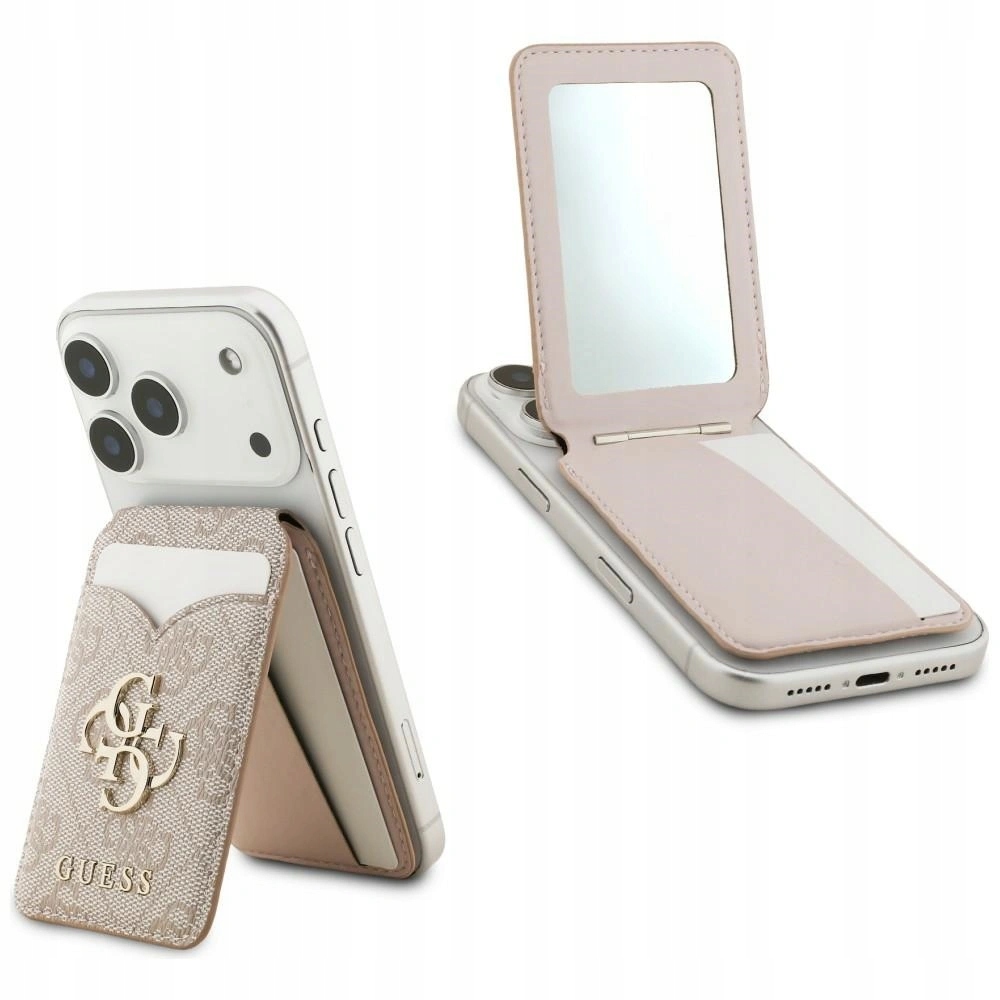 Peněženka se zrcátkem Guess 4G Stand & Mirror MagSafe růžová