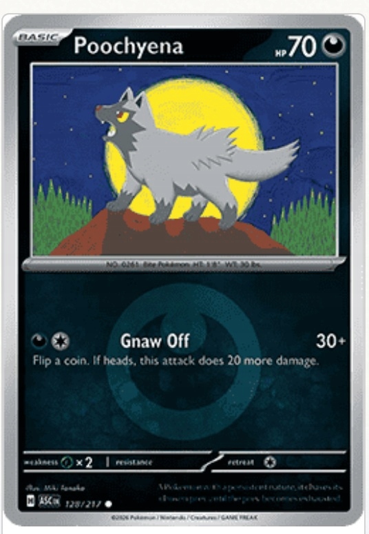Karta Pokemon Poochyena (asc 128) reverse Holo Ascended Heroes 128/217