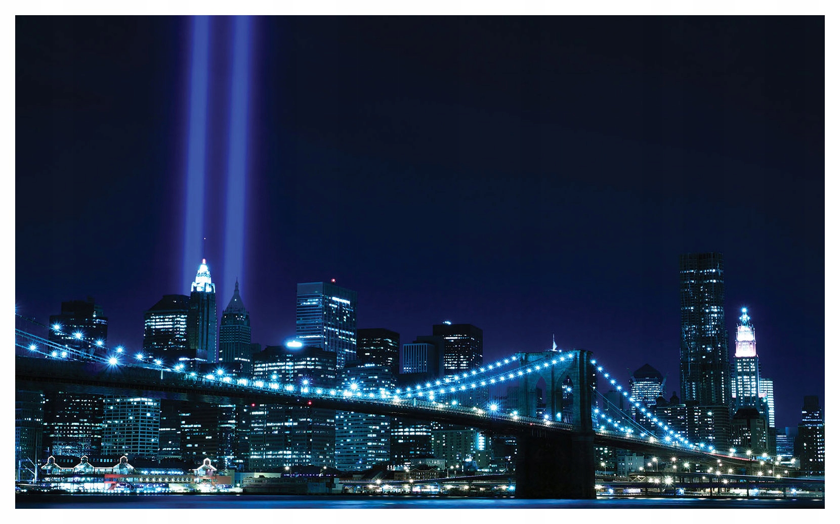 Fototapeta Brooklynský most v noci New York v ohni 312x219 lepidlo