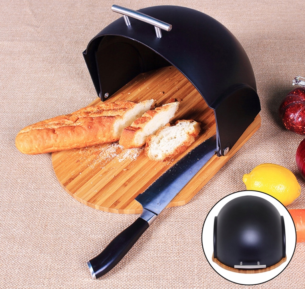 METALOWY POJEMNIK CHLEBAK NA PIECZYWO CHLEB BUŁKI CZARNY Kod producenta BB-1622