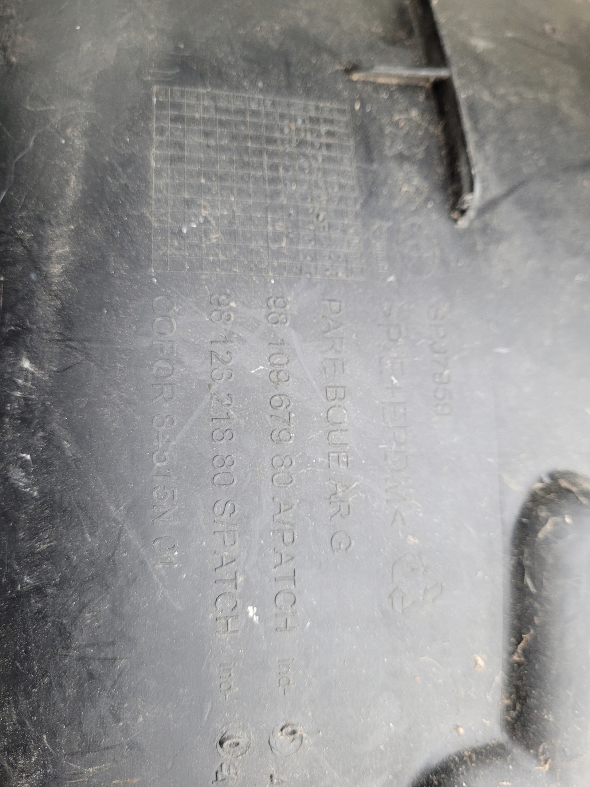 mudguard rear. rear part left PEUGEOT EXPERT JUMPY SCUDO III