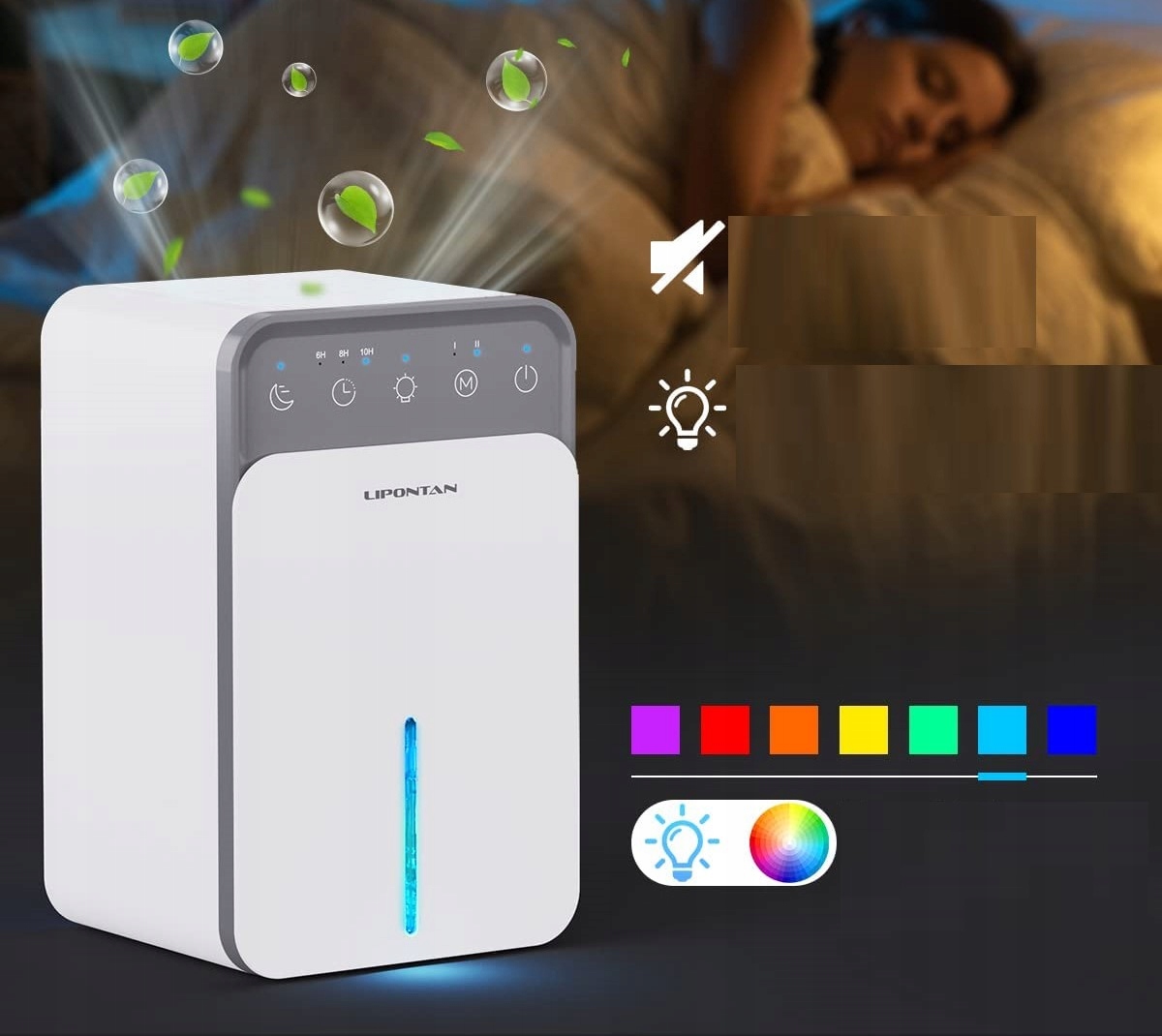 Elektryczny osuszacz 1500 ml timer, lampka nocna Marka inna