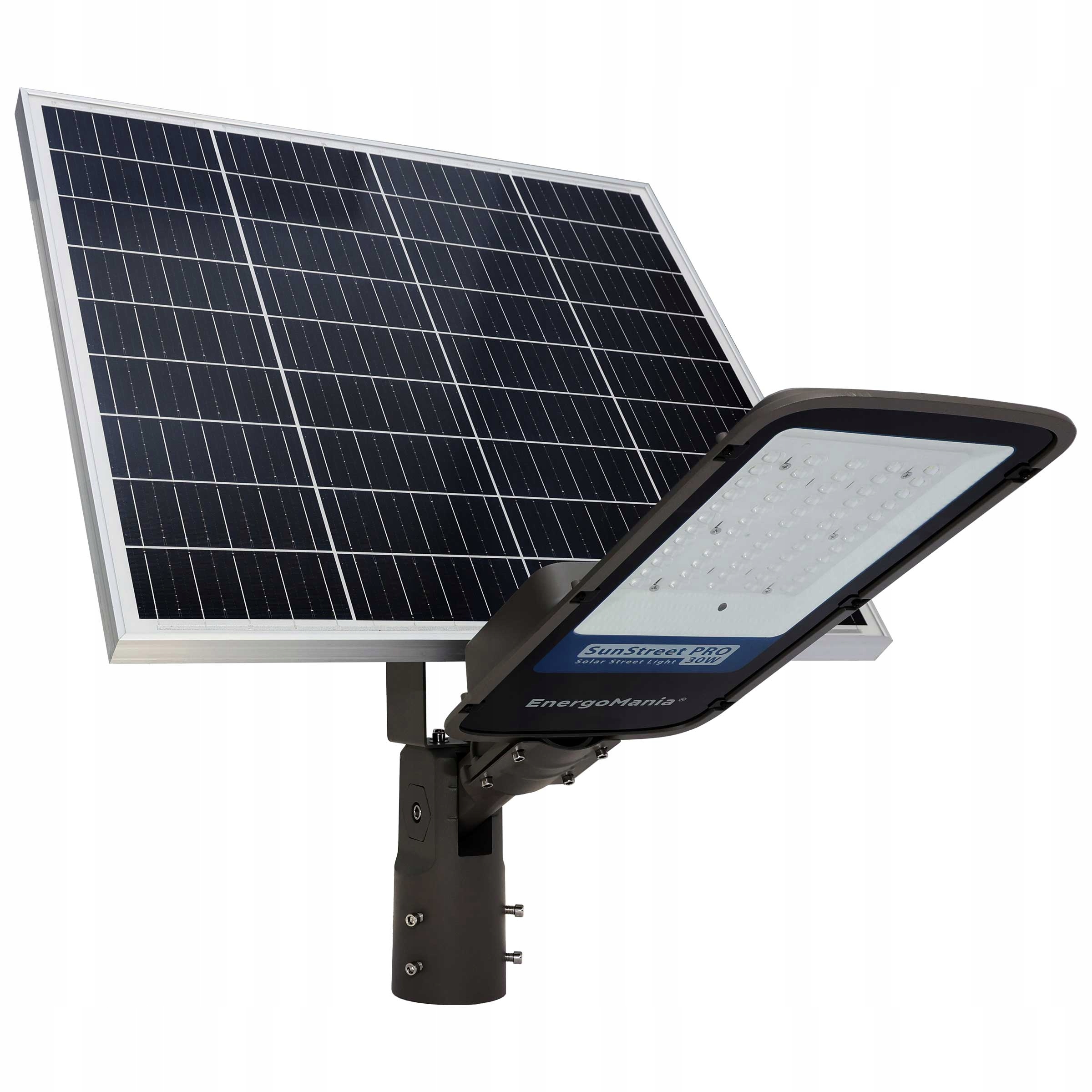 Solární pouliční lampa SunStreet Pro 30W 6600 lm 220 lm/W 65W Pv panel 60Ah