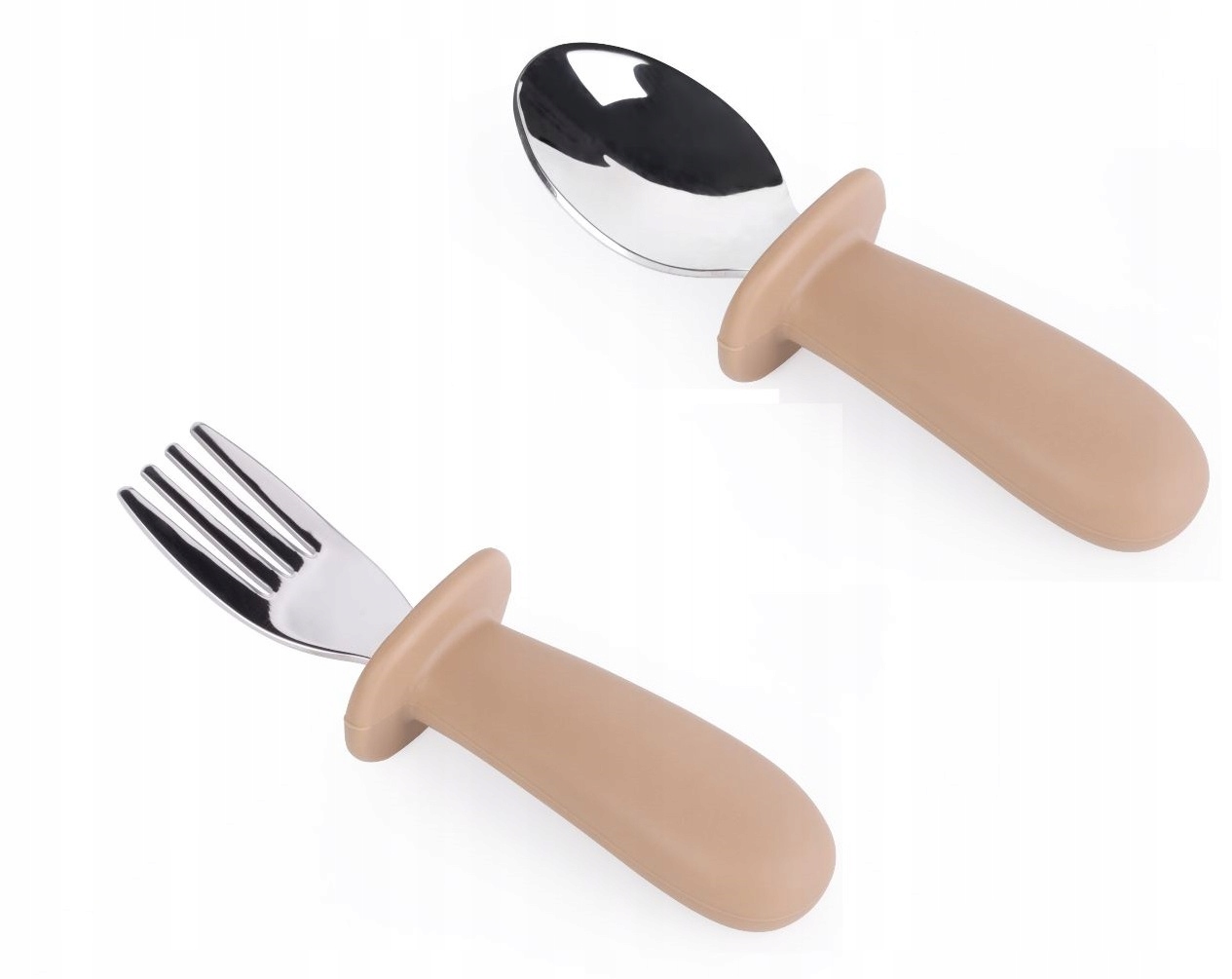 

Sztućce dla dzieci zestaw silikonowo metalowe