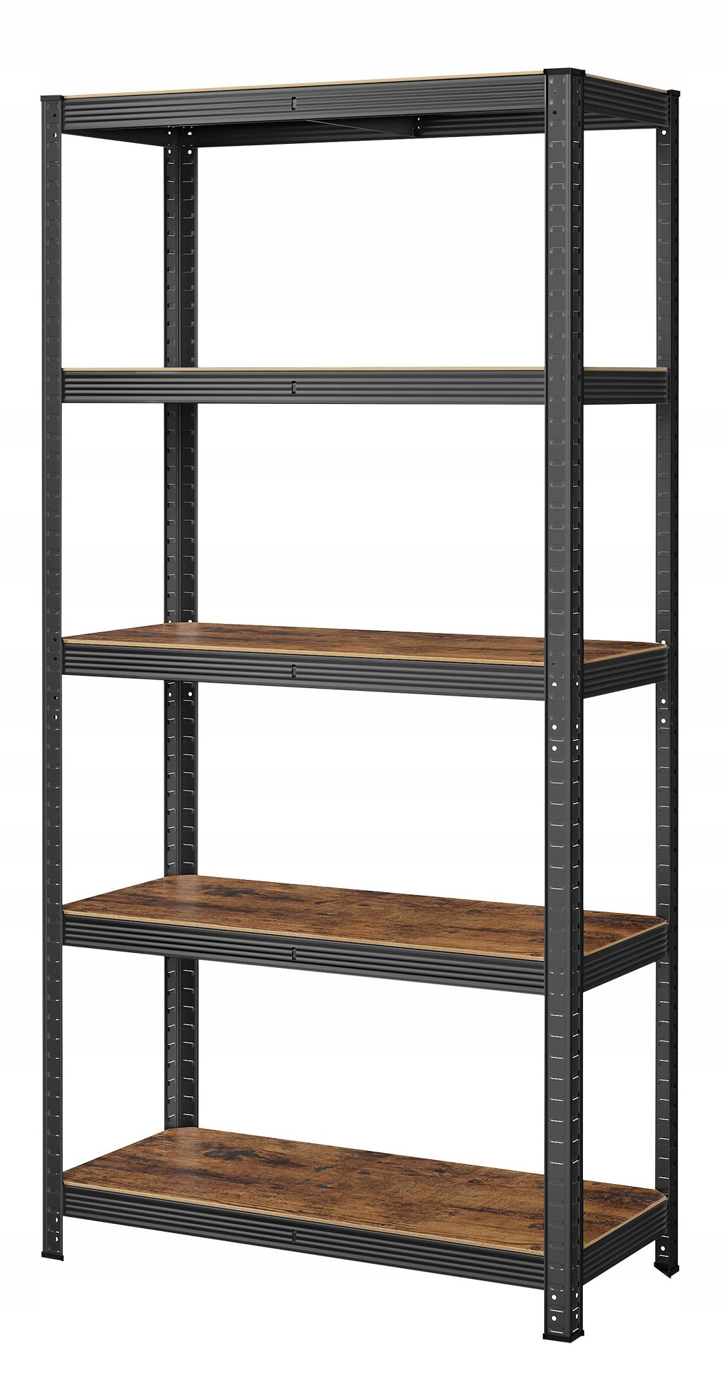 Regál na knihy, predmety, 5 odolných políc, kovová konštrukcia 180 cm