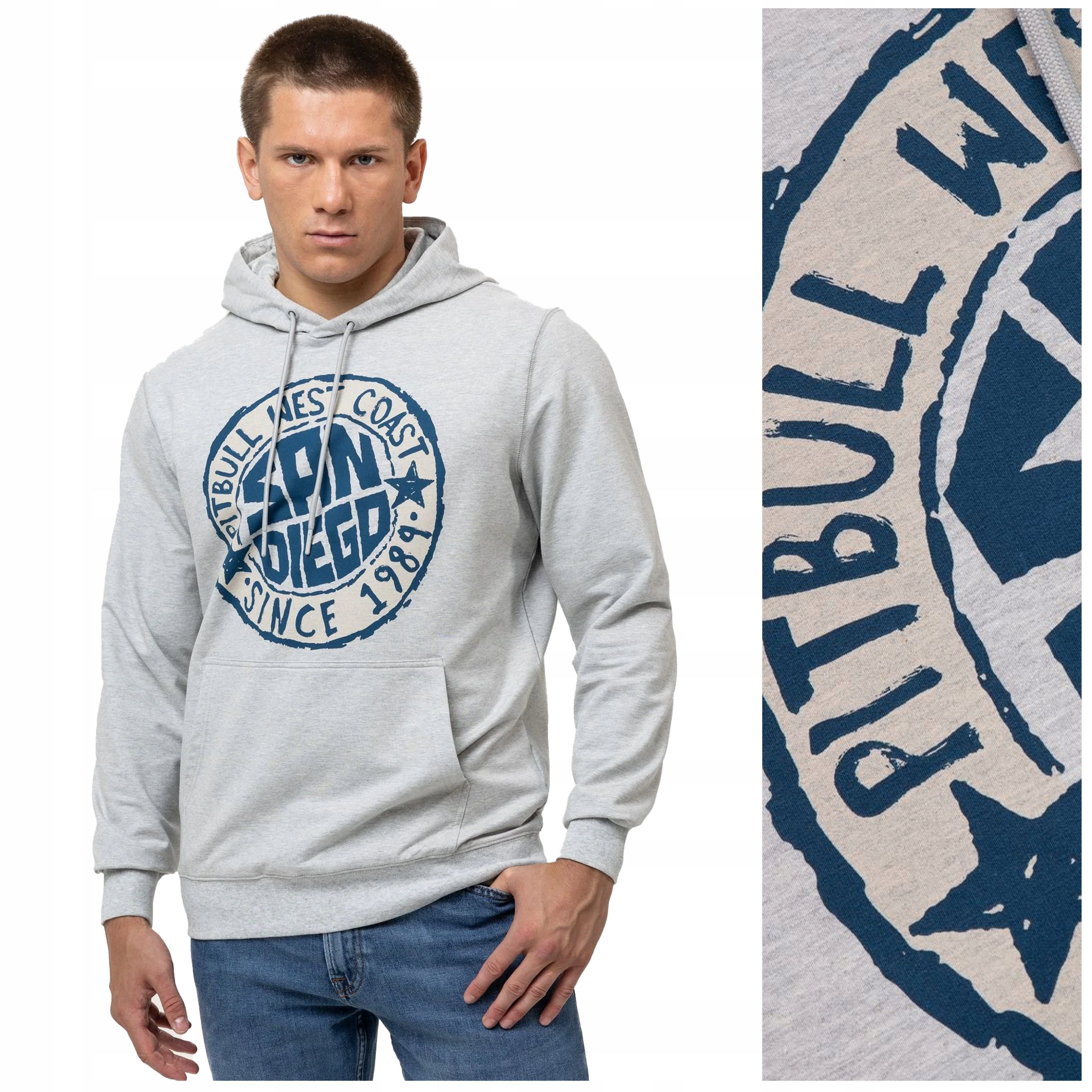 Pánská mikina s kapucí Pit Bull "san Diego Sun" vel. S šedá