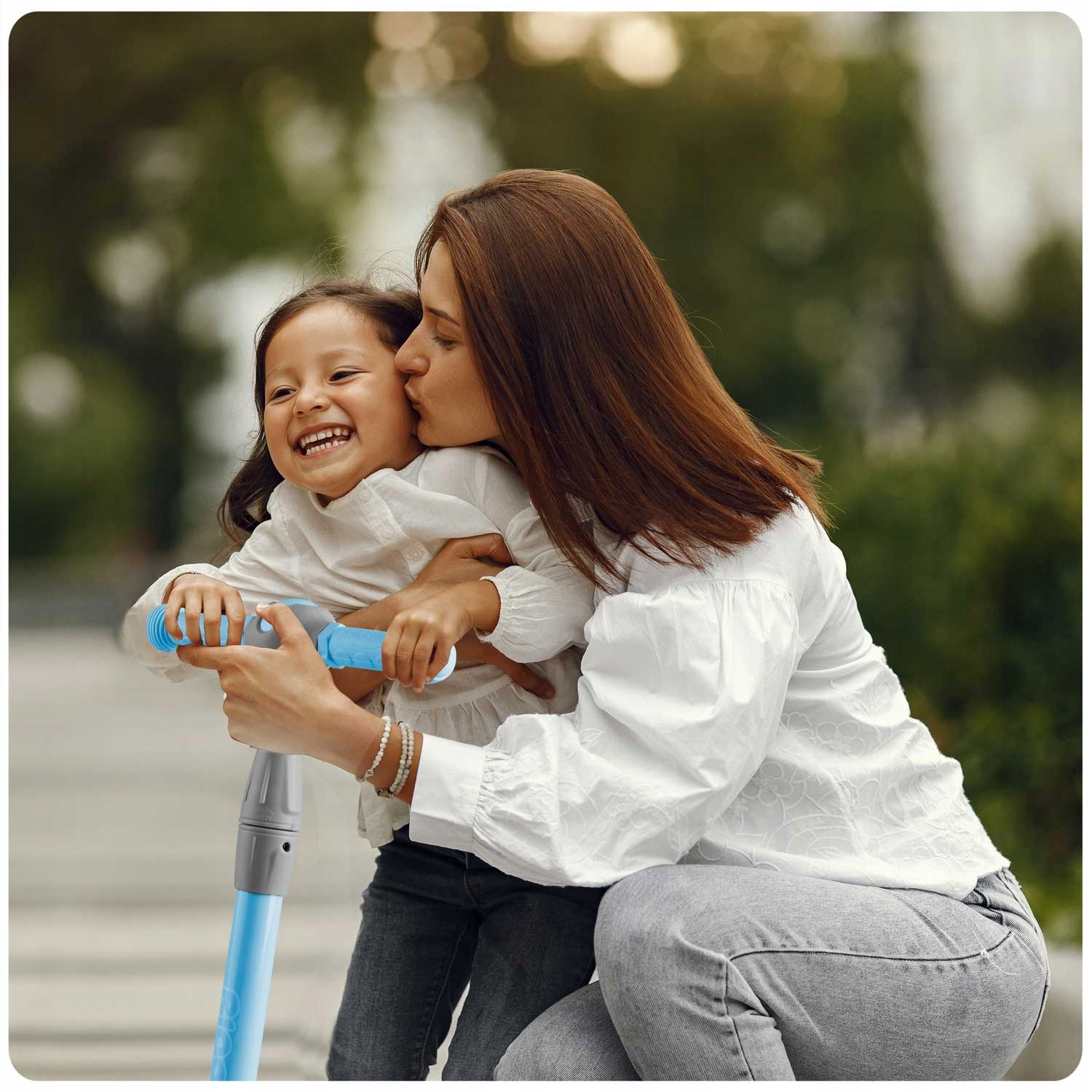 HULAJNOGA TRÓJKOŁOWA PIKO NIEBIESKA 3W1 LED DZIECI Rama Metalowa