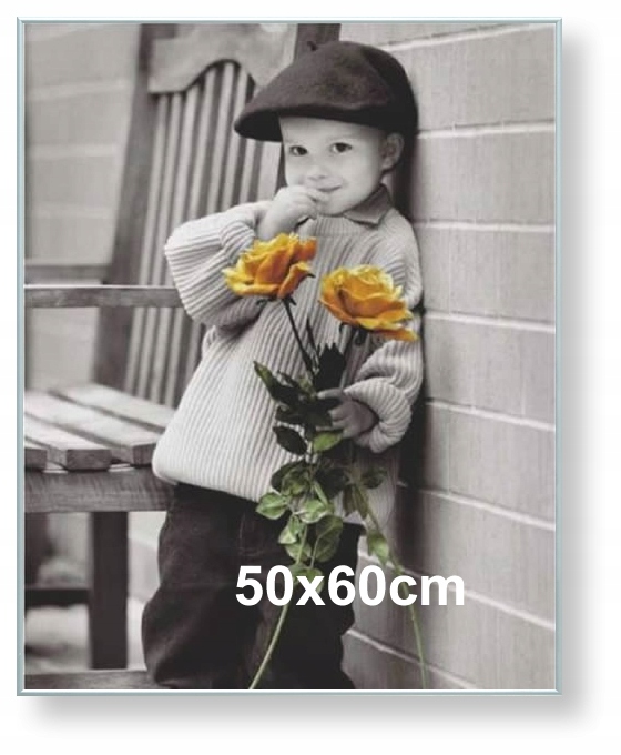 Hliníkový rám pro obraz, fotografii nebo plakát 50 x 60 cm, stříbrný matný