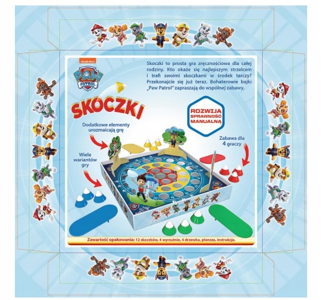 GRA ZRĘCZNOŚCIOWA PLANSZOWA PSI PATROL SKOCZKI Wydawca Trefl