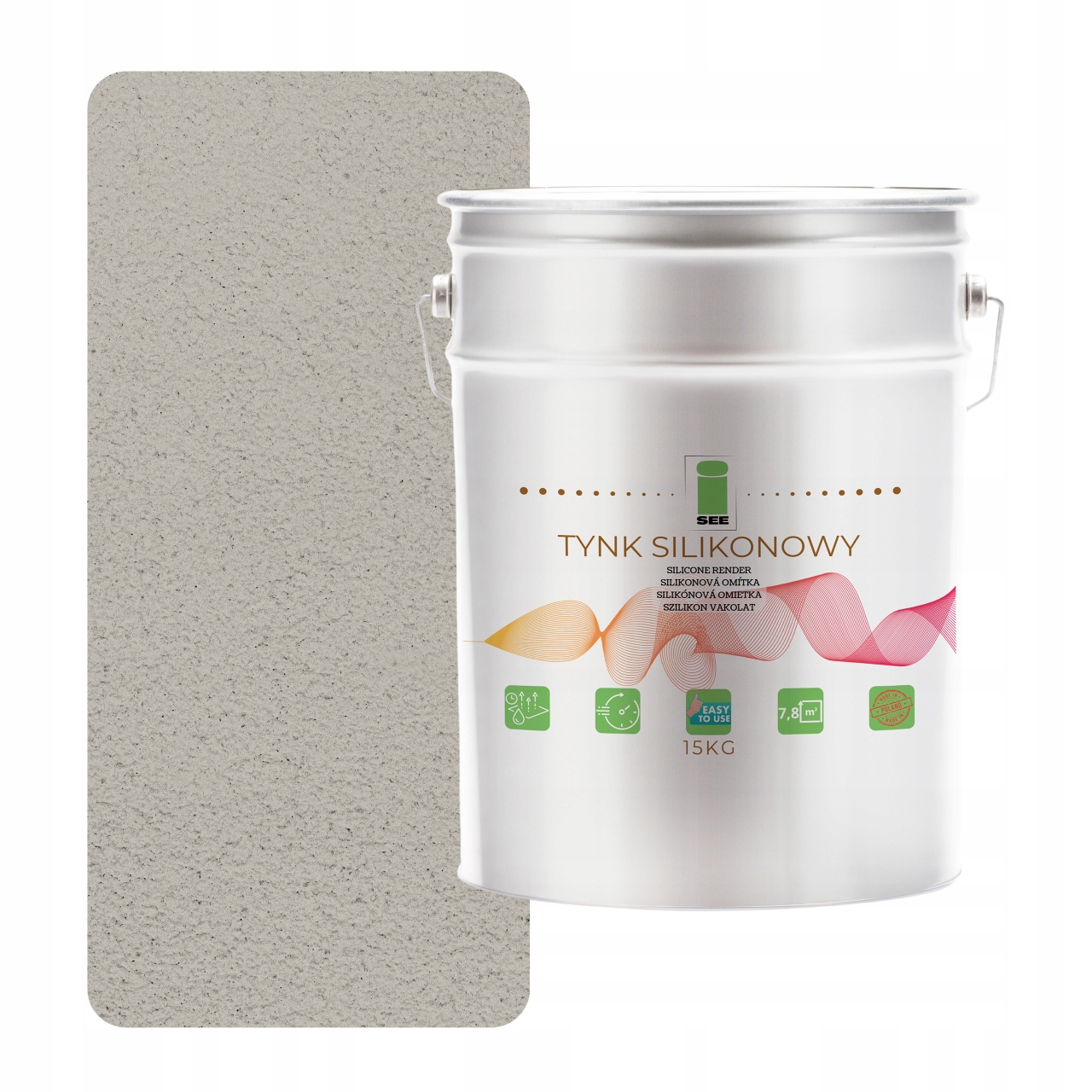 Vnější Silikonová Fasádní Omítka Šedá Teplá 1.0 MM Premium 15 Kg