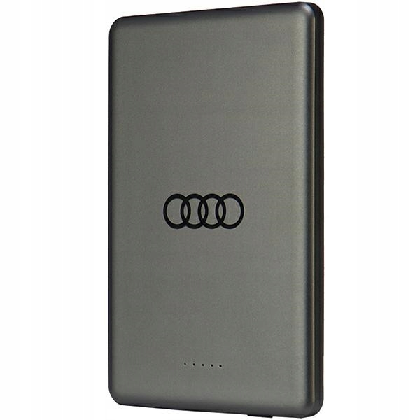 Audi Powerbank indukčná 15W 5000mAh šedá/grey Big Logo MagSafe AU-MWPB50