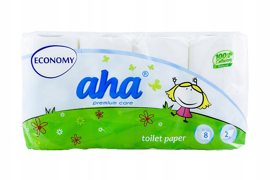 

Papier Toaletowy 8 rolek 2 warstwy Economy Aha