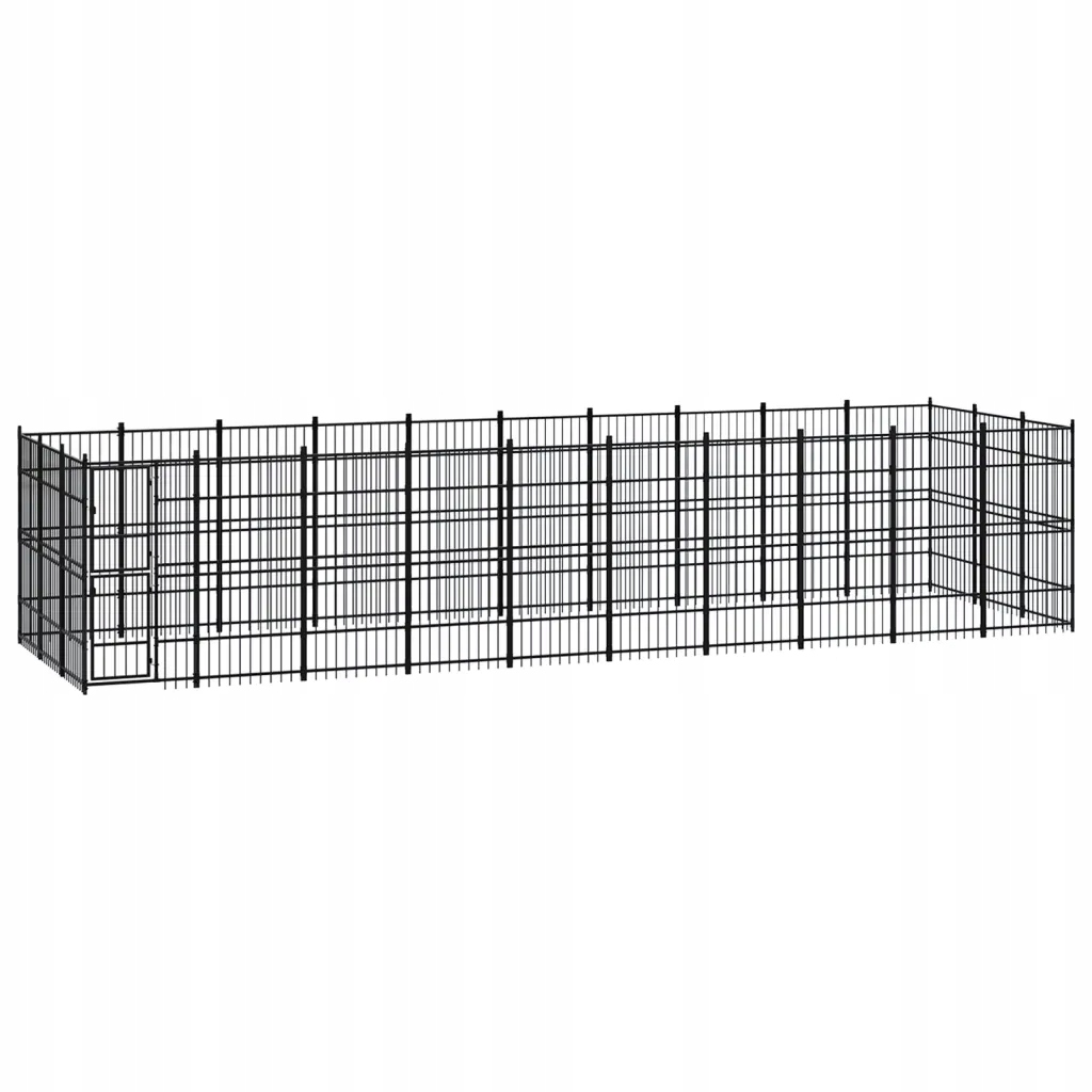 Levně Kotec pro psa 960x288x200 cm černá, ocel práškovaná