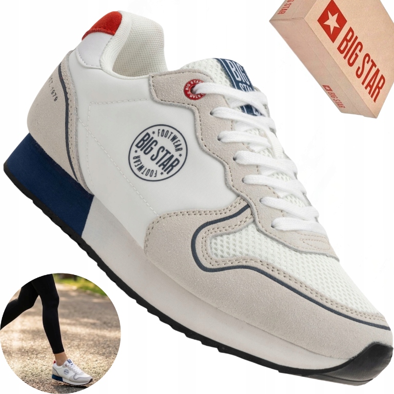 Dámské boty Big Star JJ274280 bílé retro semišové sportovní tenisky