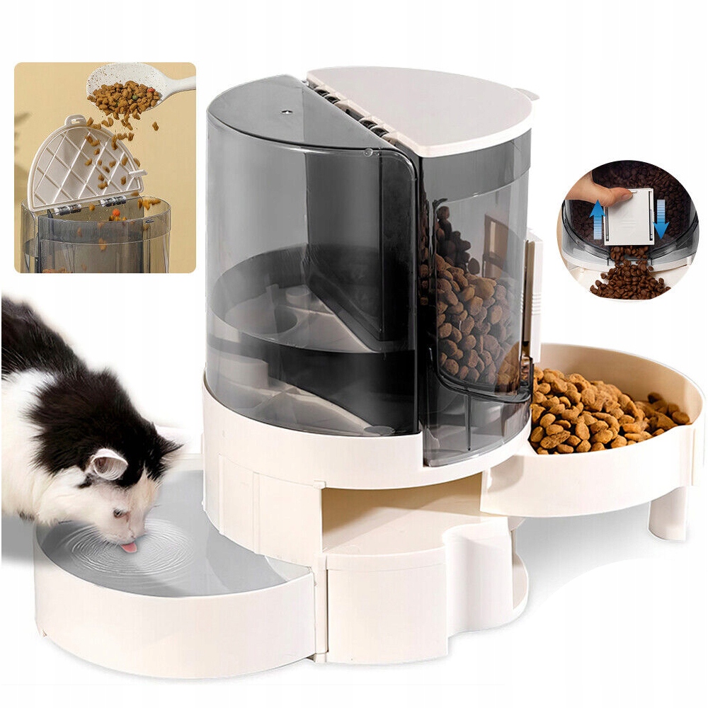 Levně Dávkovač Krmiva A Vody Dávkovač Pro Psa Kočku 1,1 L 1,2 L