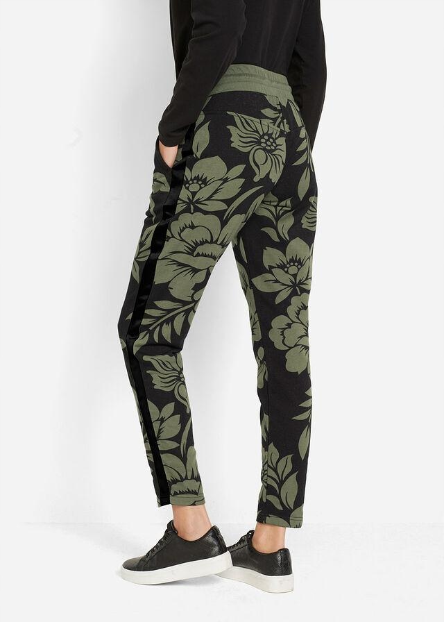 42 Bonprix WW CZARNO-ZIELONE SPODNIE DRESOWE Rozmiar 42