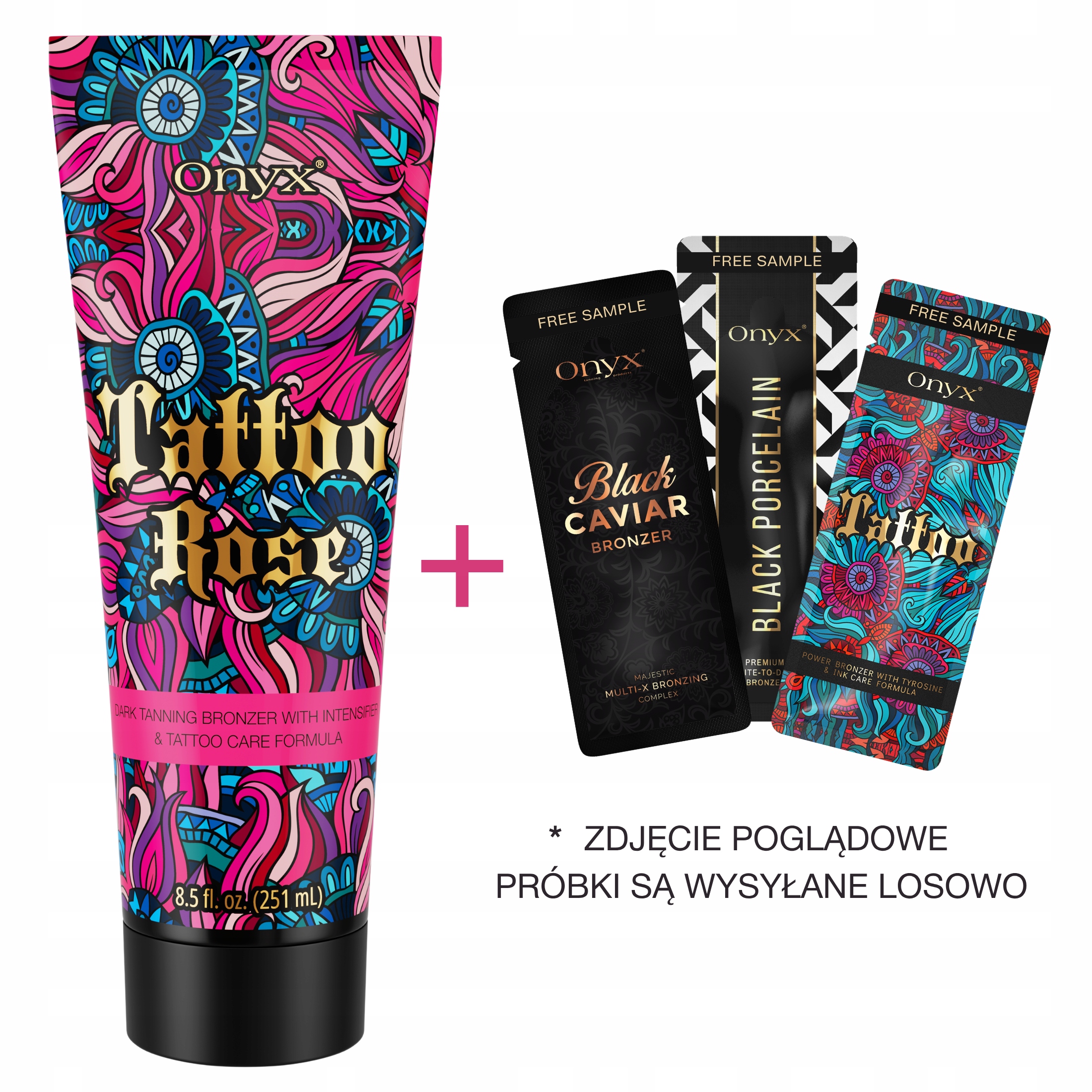 Onyx Tattoo Rose bronzující urychlovač opalování pro ženy vzorky