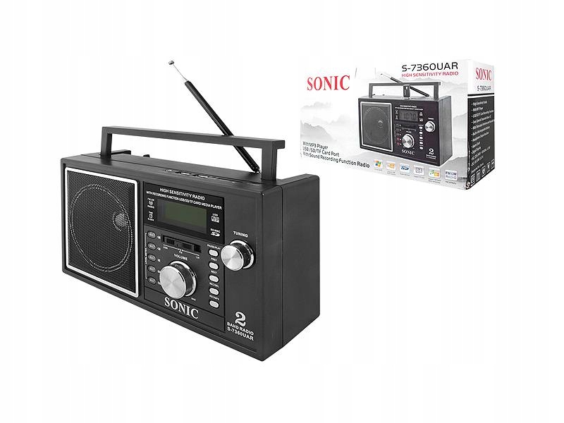 Radio przenośne Fm Sonic S-7360 Fm/lw USBx2 Sd