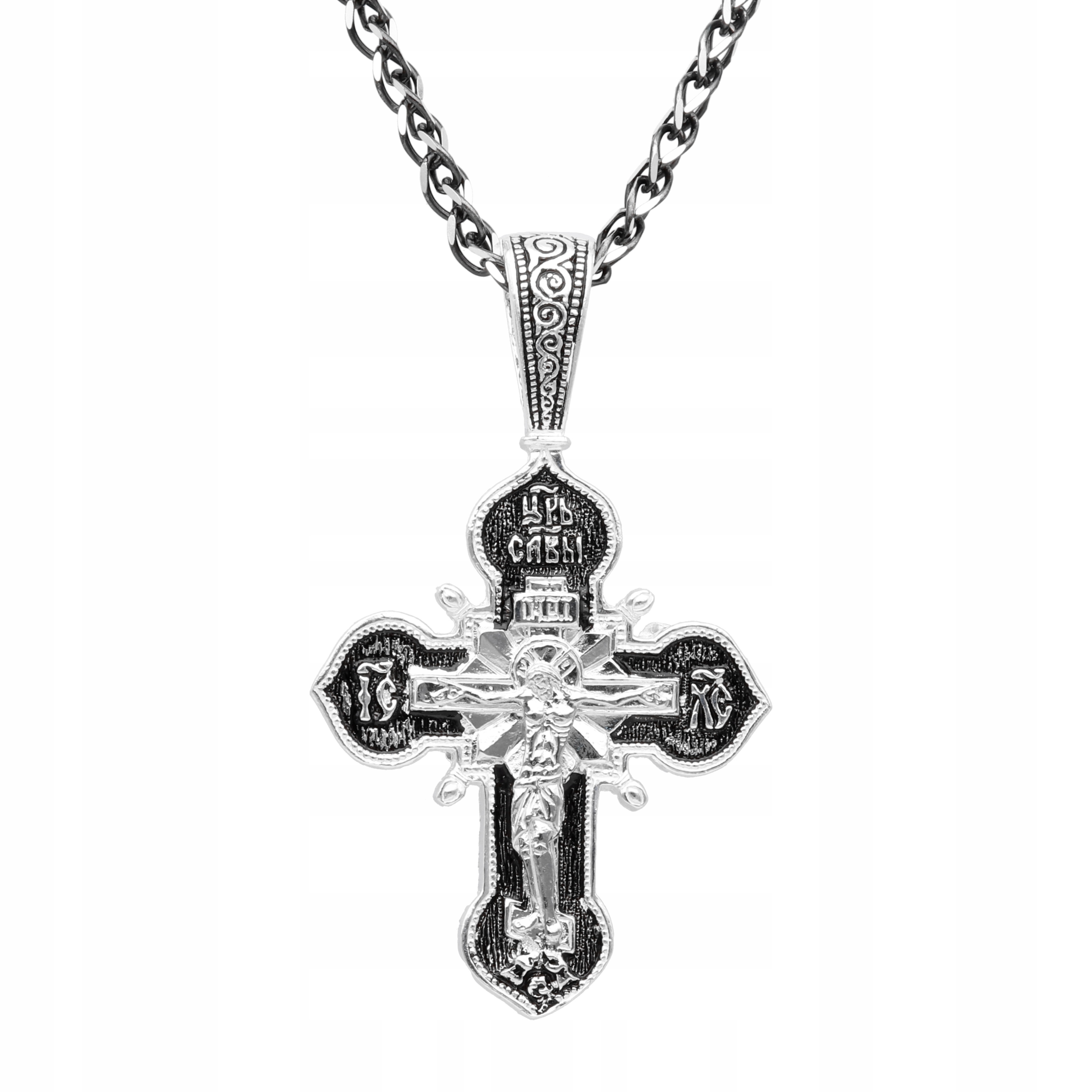 Pravoslavný kříž, oxidované stříbro