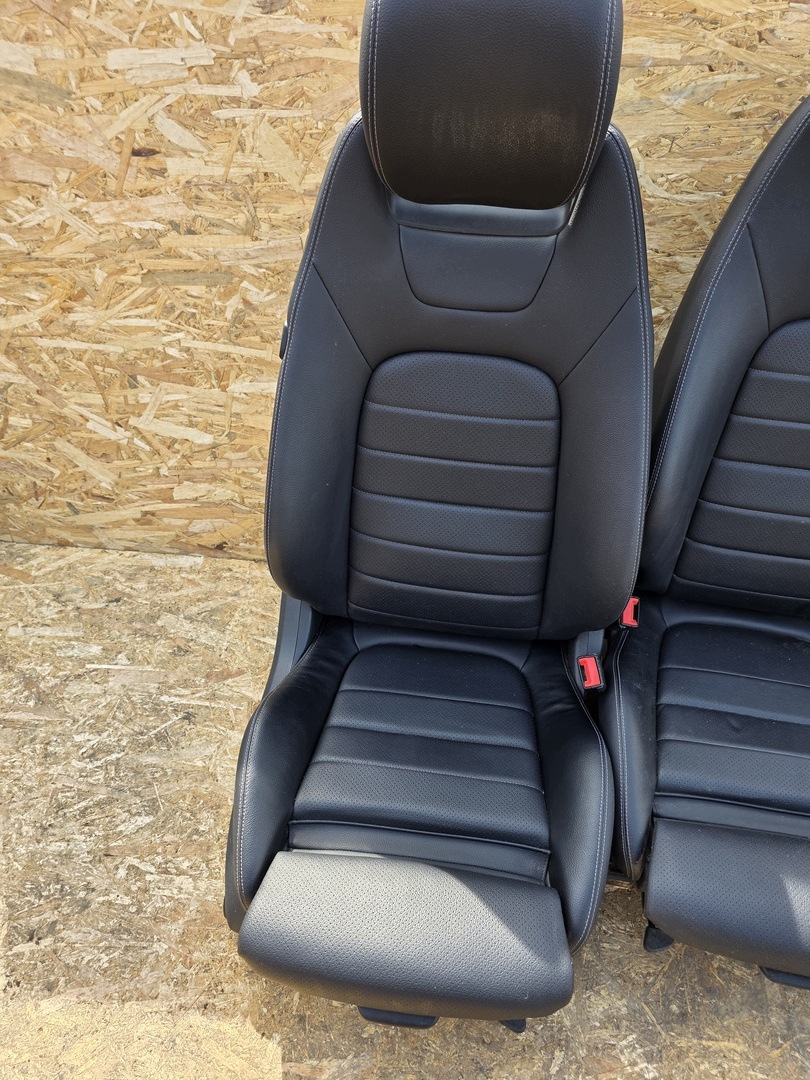 seats front leather MERCEDES C-class W205 COUPE black, KOMPLET