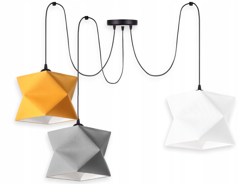 Závěsná lampa Spyder Abažur Diamant Látka Kabel v opletení