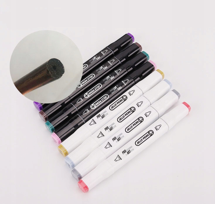 MARKERY mazaki dwustronne 24szt flamastry pisaki DWUSTRONNE do szkoły biura Kolor Wielokolorowy